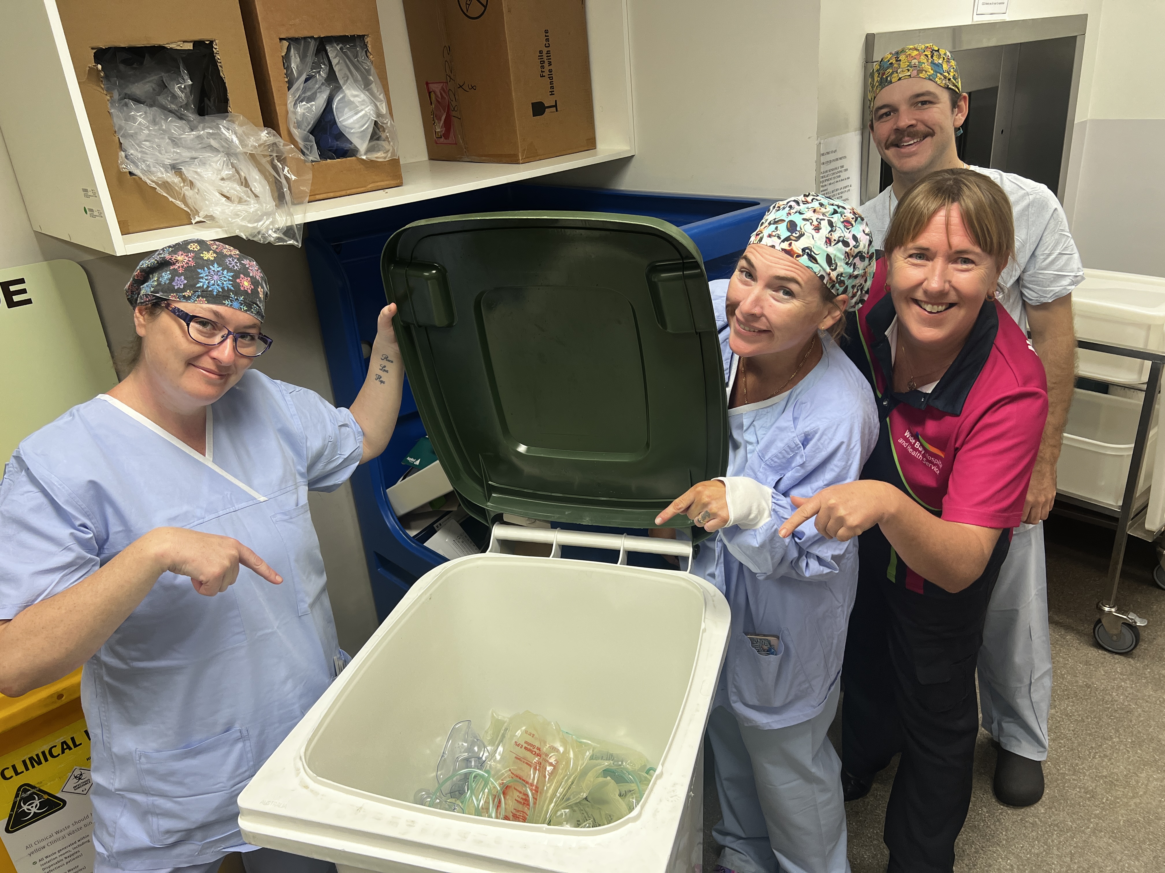 Hospital staff recycling